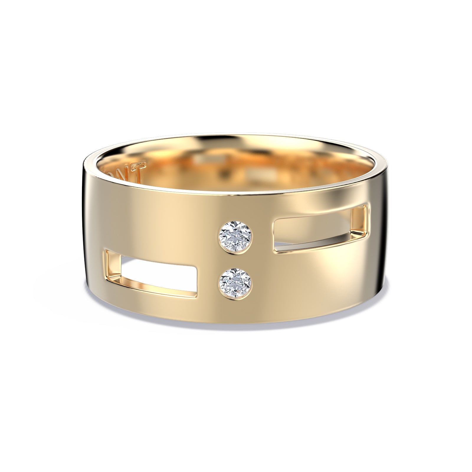 Meet in the Middle symbolic couple ring in gold handcrafted in Montreal by DE MONT Fine Jewelry