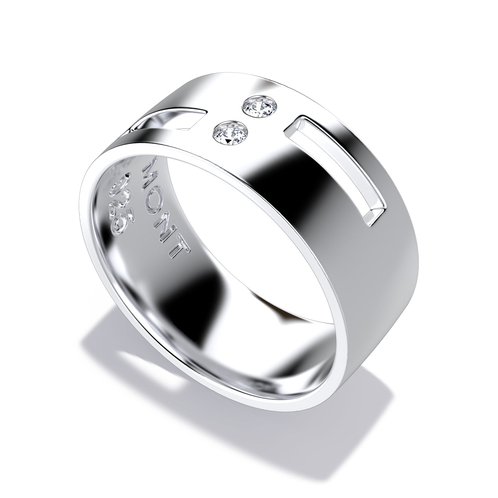 Meet in the Middle symbolic couple ring in silver handcrafted in Montreal by DE MONT Fine Jewelry