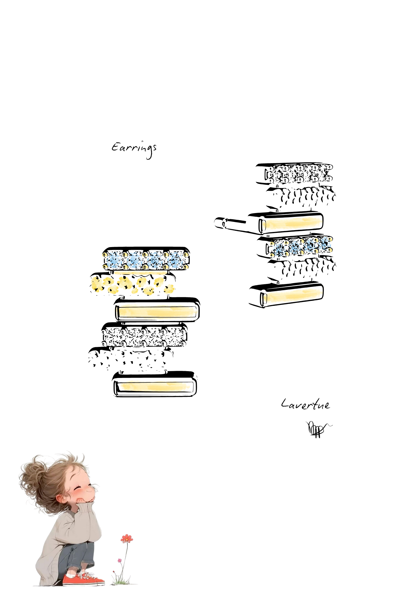 Creative process of the LAVERTUE Collection designed by Alicia Djouab, founder and jewelry designer of DE MONT Fine jewelry.