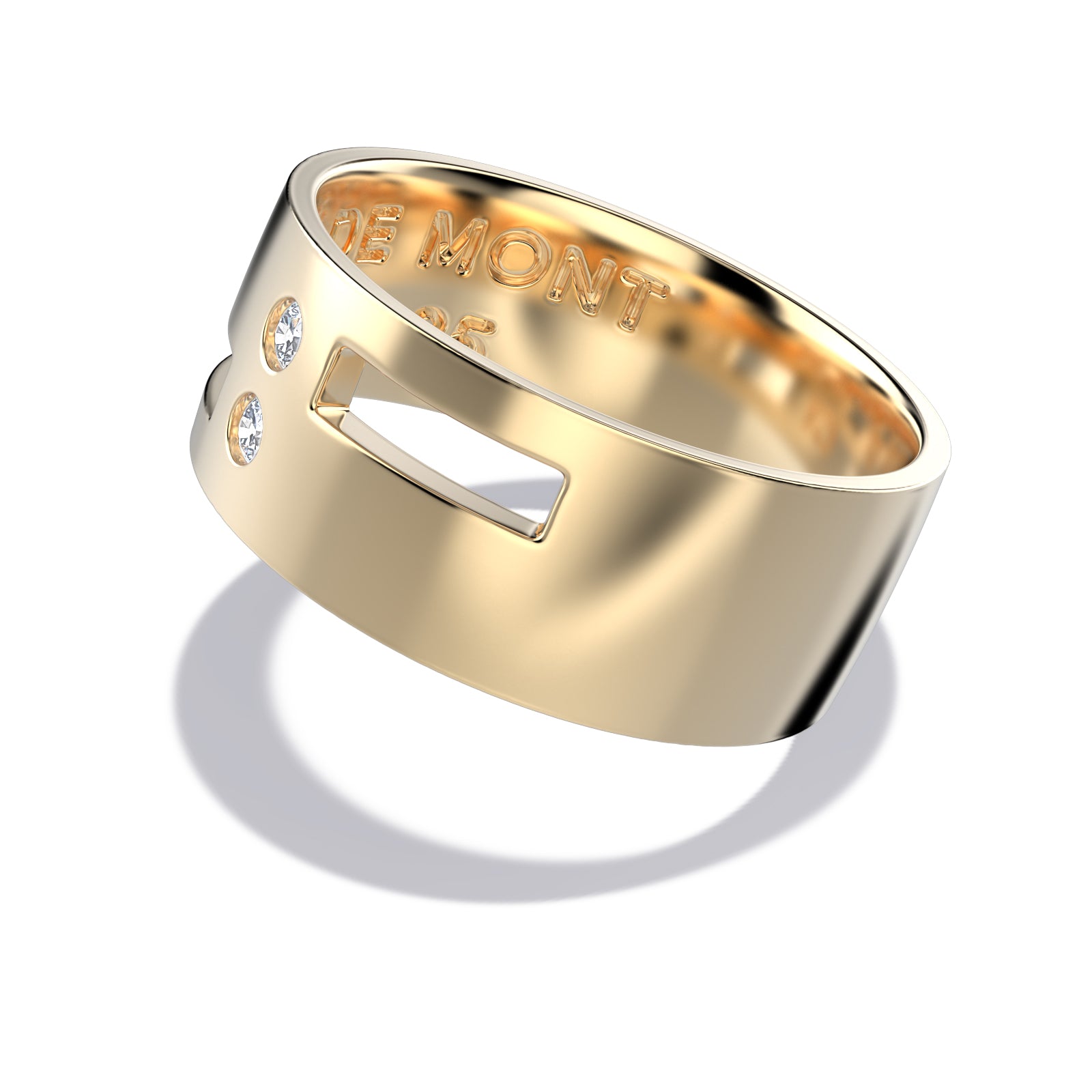 Meet in the Middle symbolic couple ring in gold handcrafted in Montreal by DE MONT Fine Jewelry
