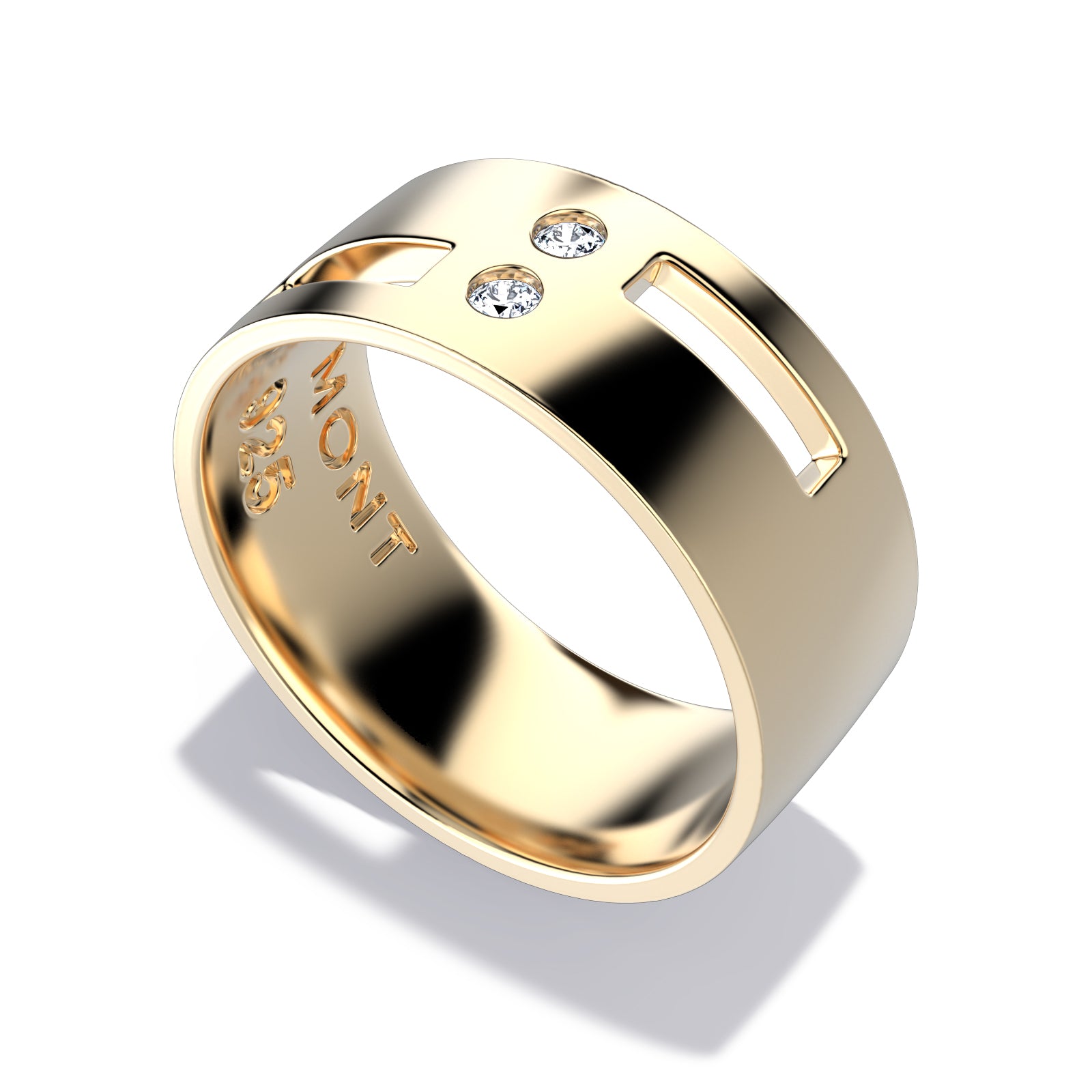 Meet in the Middle symbolic couple ring in gold handcrafted in Montreal by DE MONT Fine Jewelry
