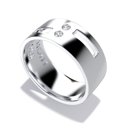 Meet in the Middle symbolic couple ring in silver handcrafted in Montreal by DE MONT Fine Jewelry
