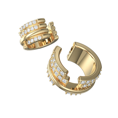 Upper E ring inspired by the world of Gossip Girl. Crafted in Montreal in solid yellow gold 10k, 14k, 18k) and 24k vermeil.