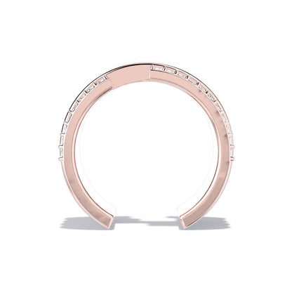 Upper E ring inspired by the world of Gossip Girl. Crafted in Montreal in solid rose gold 10k, 14k, 18k) and 24k vermeil. 