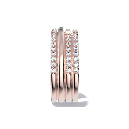 Upper E ring inspired by the world of Gossip Girl. Crafted in Montreal in solid rose gold 10k, 14k, 18k) and 24k vermeil. 